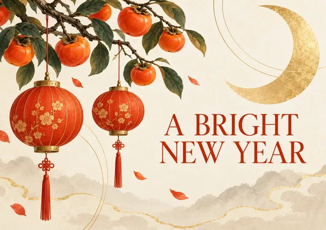 A thoughtful card for a seasonal celebration: A Bright New Year.