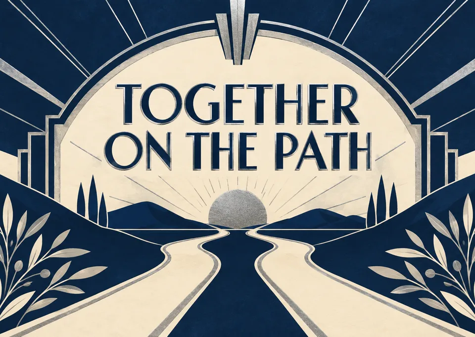 An anniversary card for a couple, celebrating the path they've walked together, side by side.