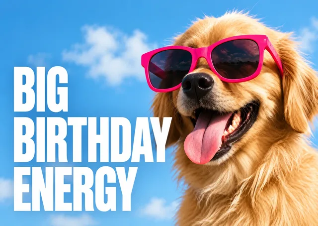 Una tarjeta divertida para su cumpleaños: Big Birthday Energy.