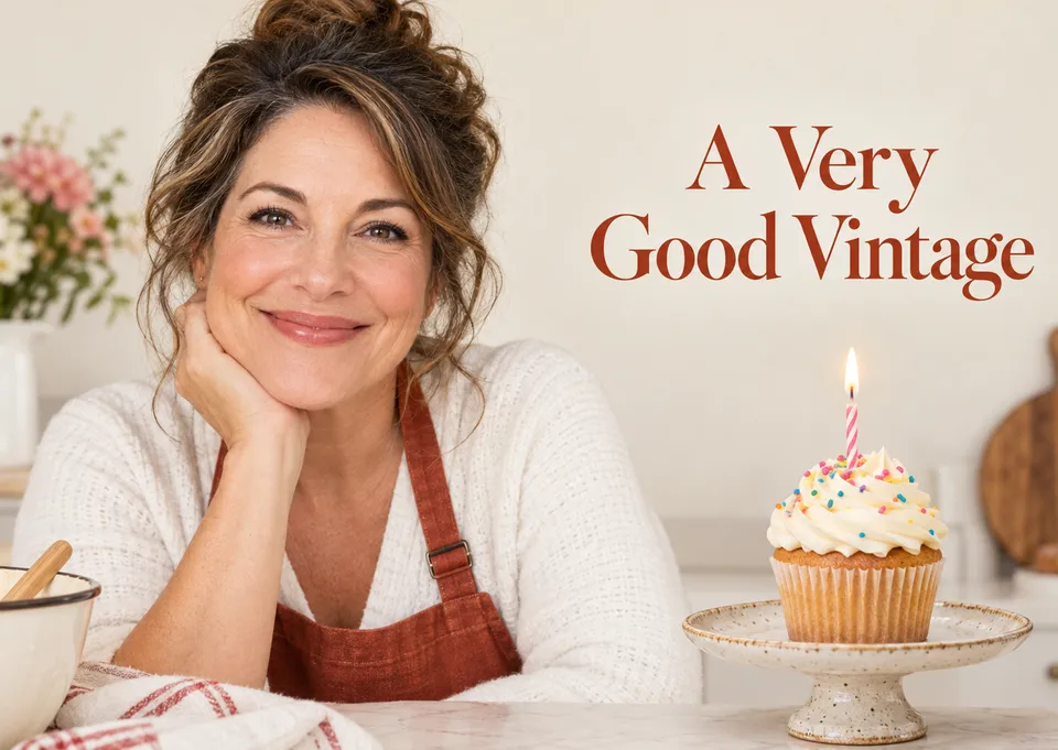 A celebratory birthday card for a friend or family member who loves food and cooking, with a playful magazine-style cover and a cheerful, personal feel.