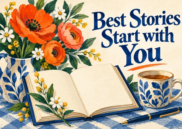 A warm birthday card for a grandparent, celebrating the stories they carry, no age or tradition assumed.