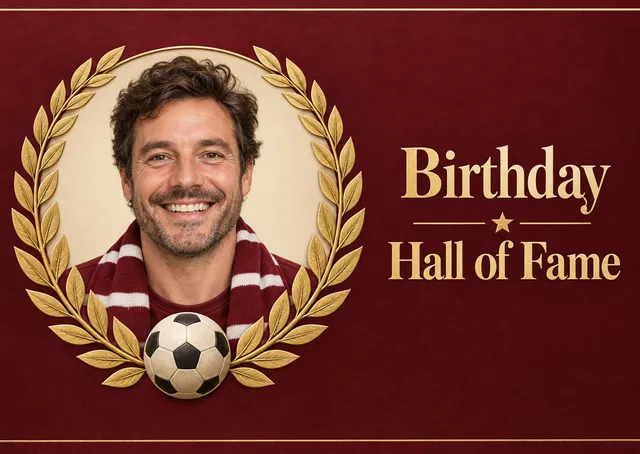 A celebratory birthday card for a friend or family member who deserves a place in the hall of fame. Bold, personal and built for a proud, playful birthday cheer.