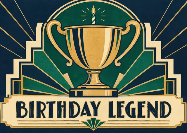 Celebrate a friend's special day with this bold and playful card. It is the perfect way to honor a legend on their birthday.