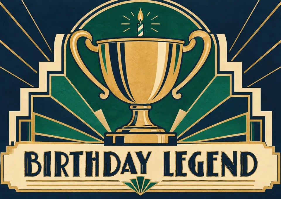 Celebrate a friend's special day with this bold and playful card. It is the perfect way to honor a legend on their birthday.