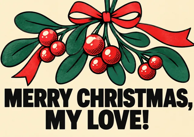 A big, joyful Christmas card for a partner who loves festive energy. Perfect when you want to celebrate the season together with bold, happy spirit.