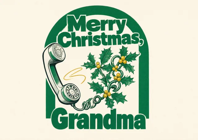 A witty Christmas card for a grandparent, featuring a clever collage that feels both festive and personal. Big joy, delivered with confidence.