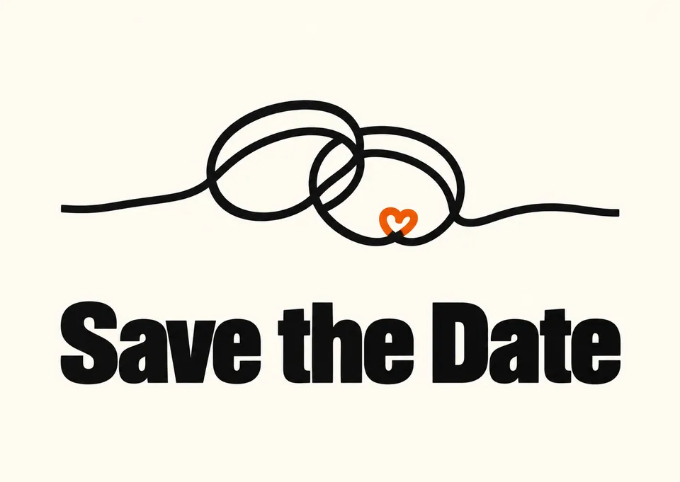 A calm and sincere save-the-date announcement for coworkers and guests, featuring a minimalist design that celebrates the joining of two lives.