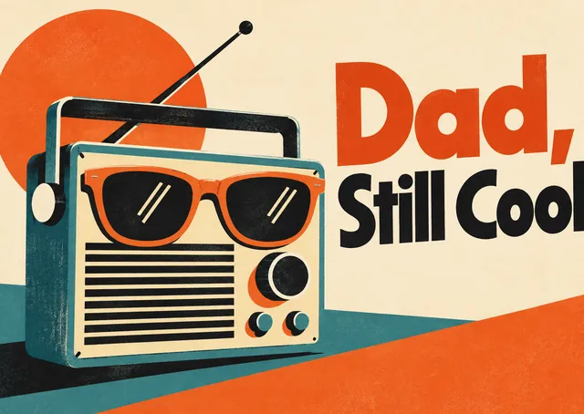 A fun and stylish birthday card for a dad who appreciates the classics. This design features a retro radio wearing sunglasses to celebrate his timeless personality.