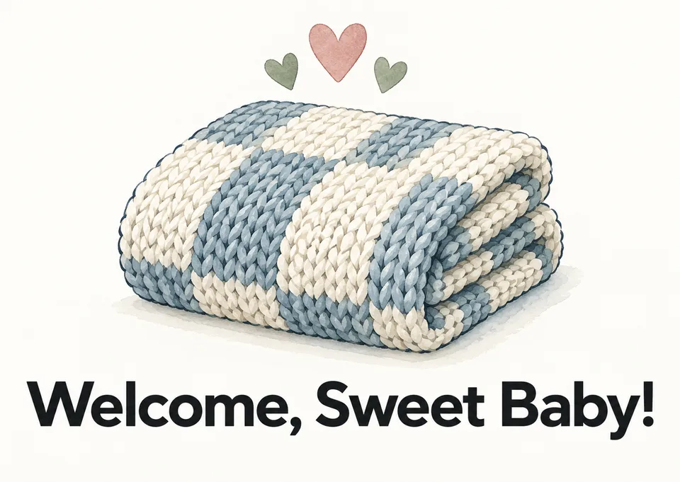 A sweet, cozy baby shower card for a grandparent. It feels warm and comforting, with a simple welcome for the little one on the way.