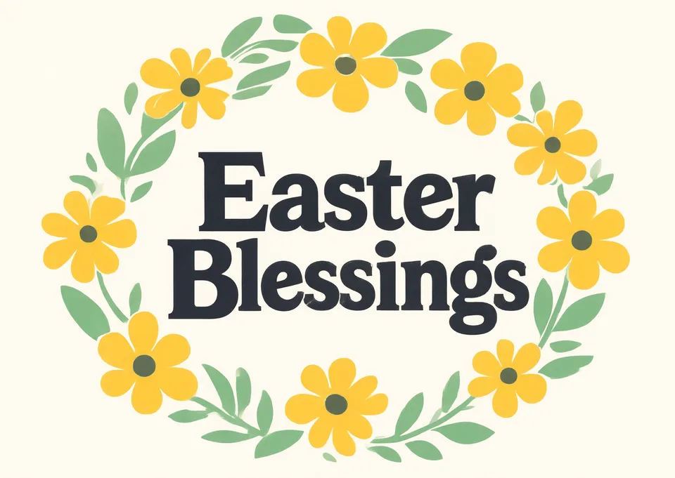 A warm Easter card for anyone, featuring bright spring flowers and a celebratory message. Perfect for sending cheerful wishes.