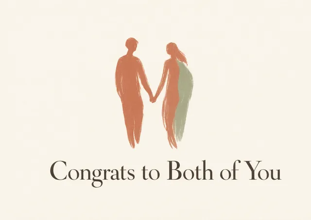 A warm and sincere engagement card for a couple, celebrating their new chapter together. Perfect for congratulating friends on their engagement or upcoming wedding.