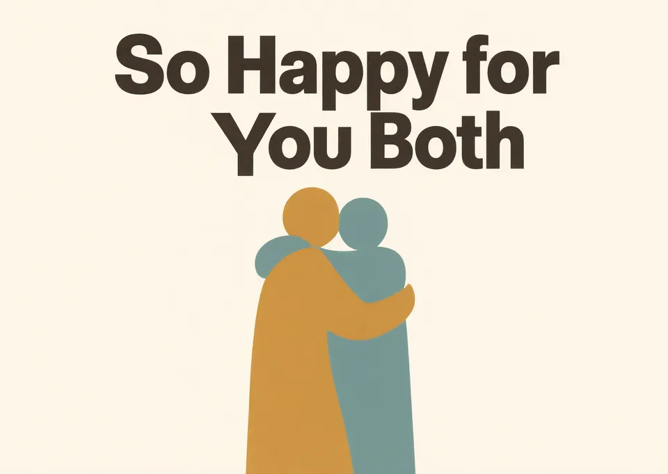 A warm and hopeful engagement card for a couple, celebrating their upcoming marriage with simple, modern style. It conveys clear congratulations.