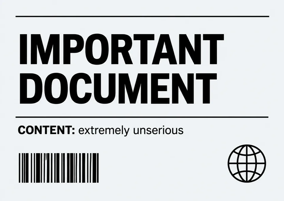 A funny card for a laugh with someone: Extremely Unserious.