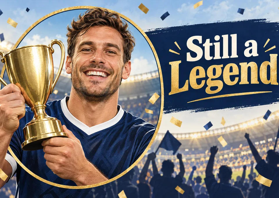 A celebratory birthday card for a friend or family member who is a legend on and off the pitch. Bold, funny and personal, with a big cheer for their special day.