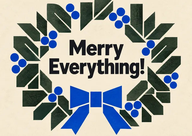 A bold and festive holiday card perfect for sharing cheer with friends and family. Its clean geometric design makes it a modern choice for the season.