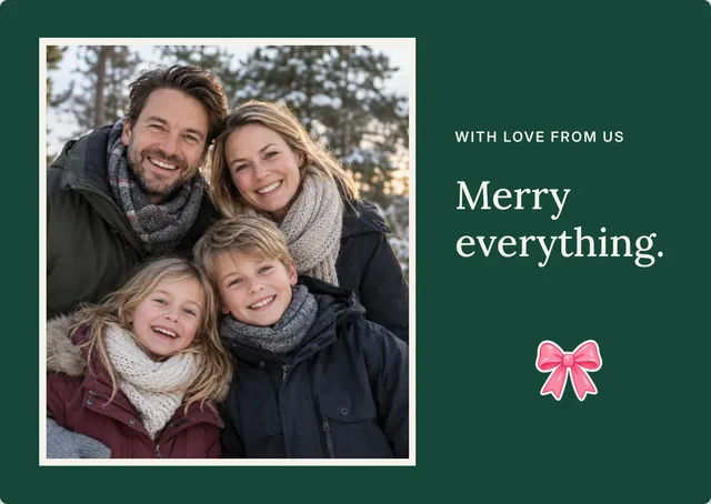 Eine herzliche Karte zur Weihnachtszeit: Weihnachten zu Hause.