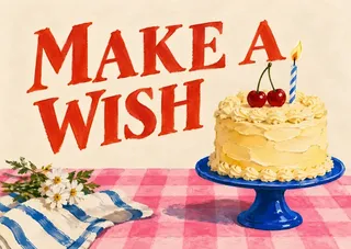 A bright birthday wish for cake people and anyone worth making a fuss about.