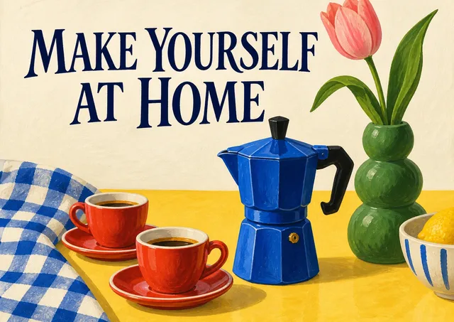 A warm card for a new home: Make Yourself at Home.