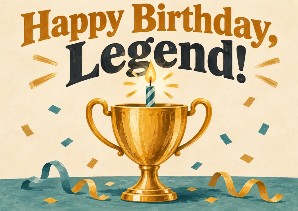 A bold and celebratory card for a friend reaching a big milestone. This striking design makes a confident statement to mark their special day.