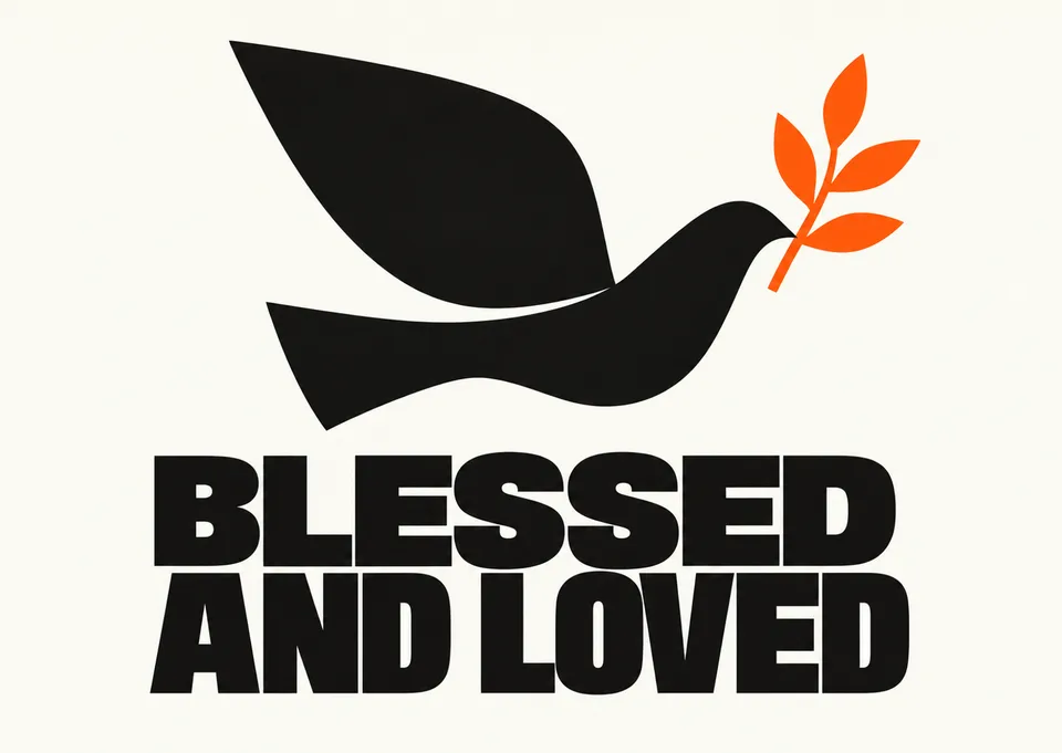A sophisticated and timeless baptism or christening card, featuring a bold, simplified dove. Perfect for sending your warmest blessings to a family on their special day.