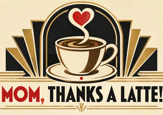 A light, funny thank-you card for mom. Send it when you want to say you appreciate her, with a clear coffee pun that feels warm and playful.