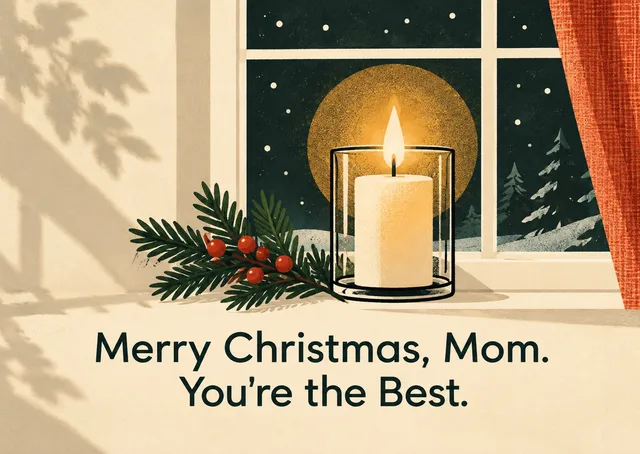 A warm Christmas card for your mom that feels loving and sincere. Perfect for telling her she’s appreciated and loved during the holidays.