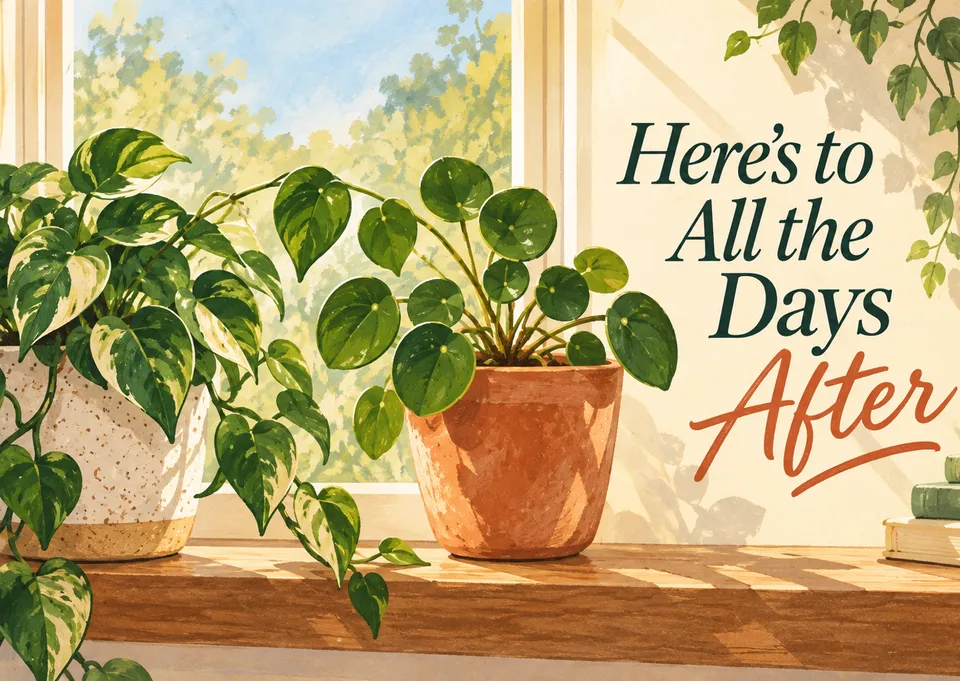 A warm note for newlyweds, celebrating the quiet, everyday life they're building together after the wedding.