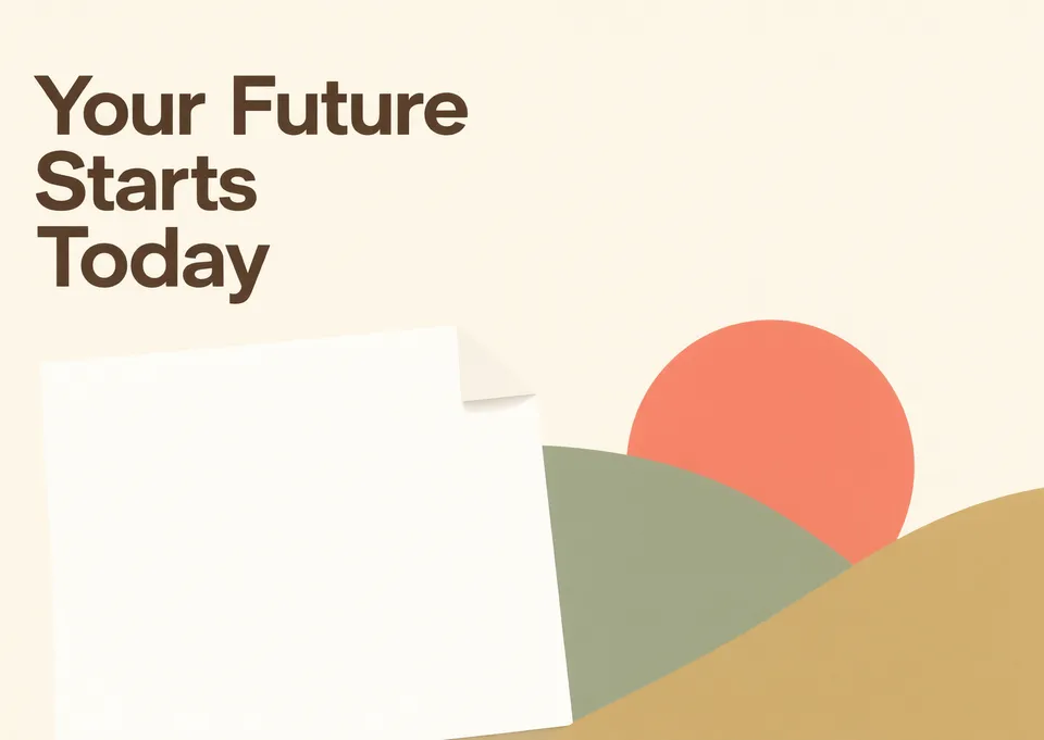A warm and hopeful New Year card that also suits graduations or retirements. Perfect for anyone embarking on a new chapter.