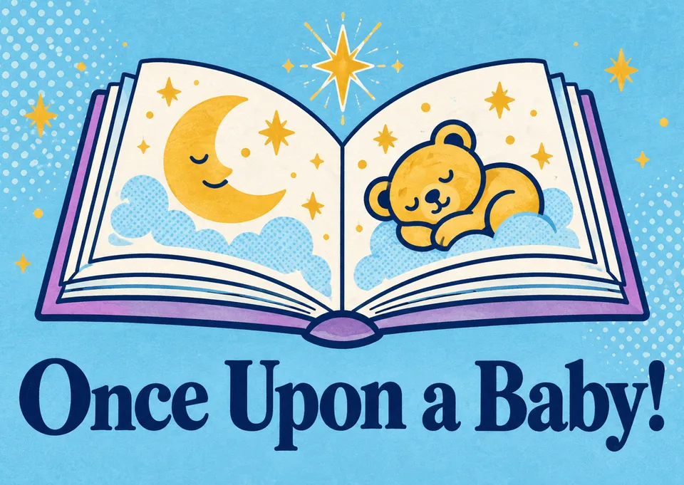 A whimsical baby shower card for a partner, with storybook charm and a warm bedtime-tale feel. Perfect for celebrating a new arrival with sweet hope.