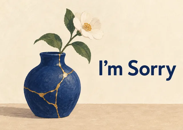 A sincere and quiet card for someone close when you need to offer a heartfelt apology. This simple design conveys a message of healing and genuine reflection.