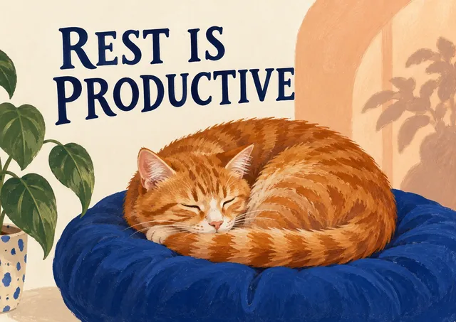 A gentle reminder that taking a breather counts as progress.
