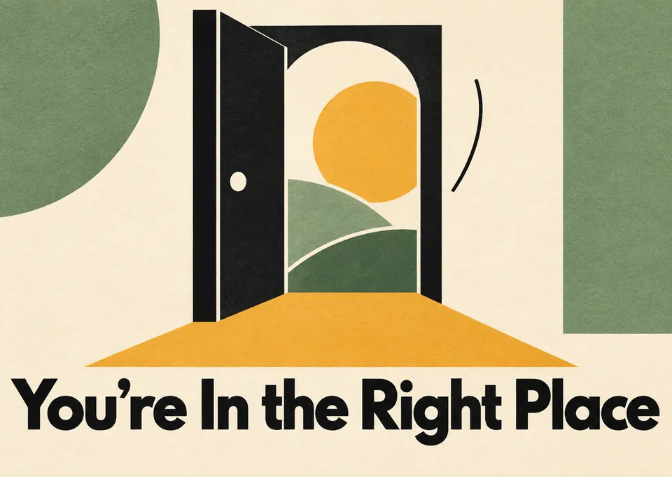 A confident welcome for someone starting a new job, with an open doorway leading into the light.