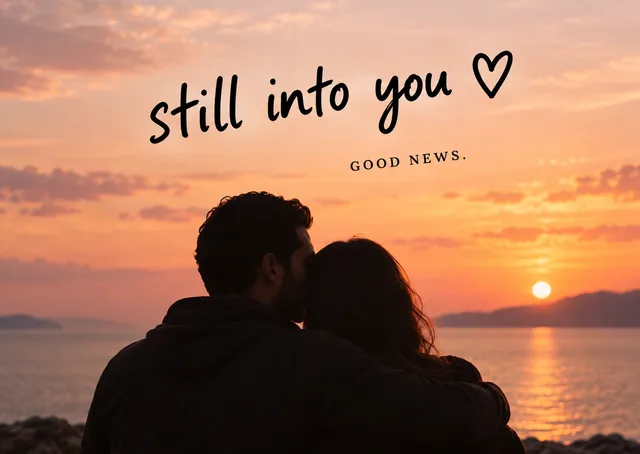 A warm card for love and anniversaries: Still Into You.