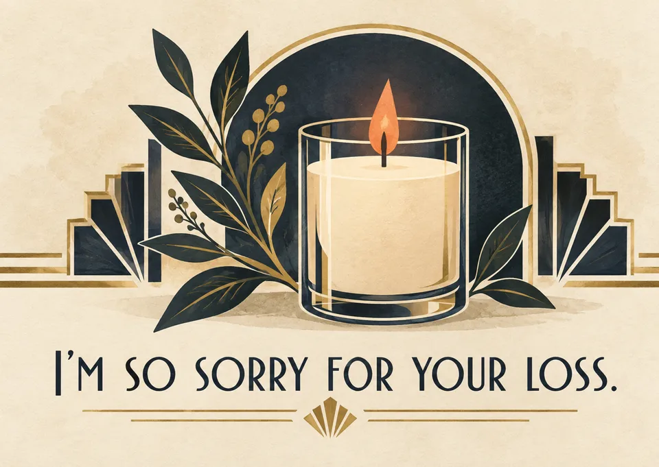 A warm sympathy card for a grandparent after a loss. Simple and heartfelt, with calm elegance that says you’re thinking of them.