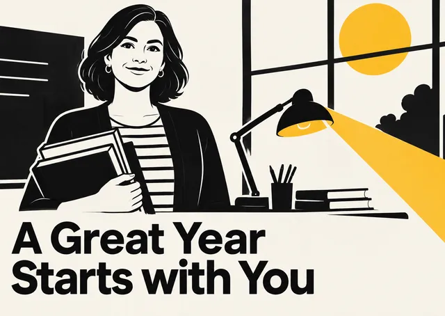 A warm back-to-school card for a teacher, celebrating the fresh start of a new school year with a hopeful, encouraging message.