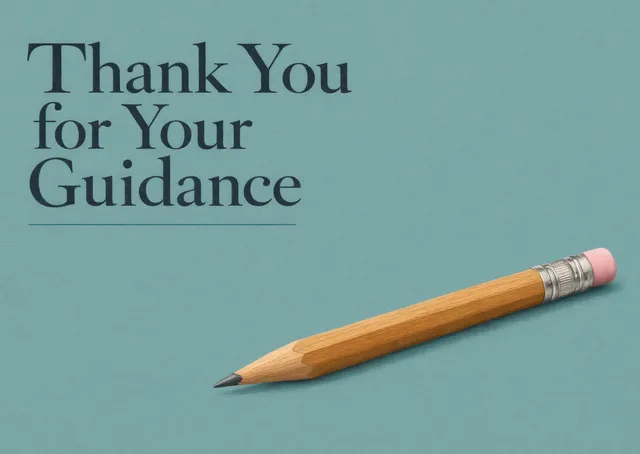A warm and sincere thank you card for a teacher, perfect for expressing gratitude for their guidance and support.