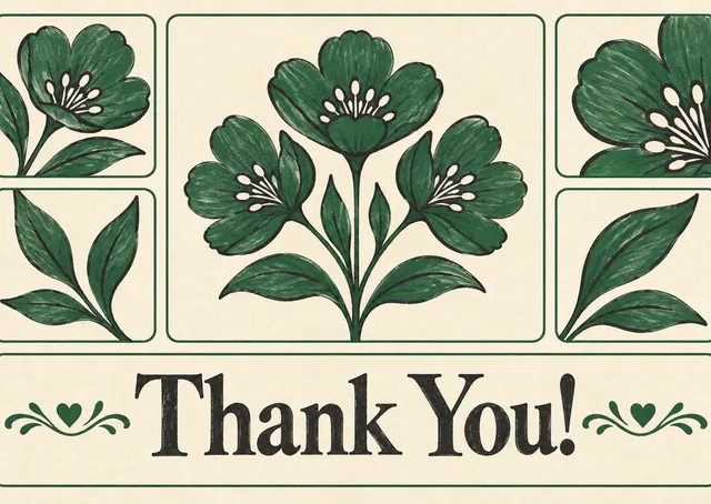 A classic thank-you card for a child to send with warm appreciation. Elegant, simple, and perfect for thanking someone who’s helped.