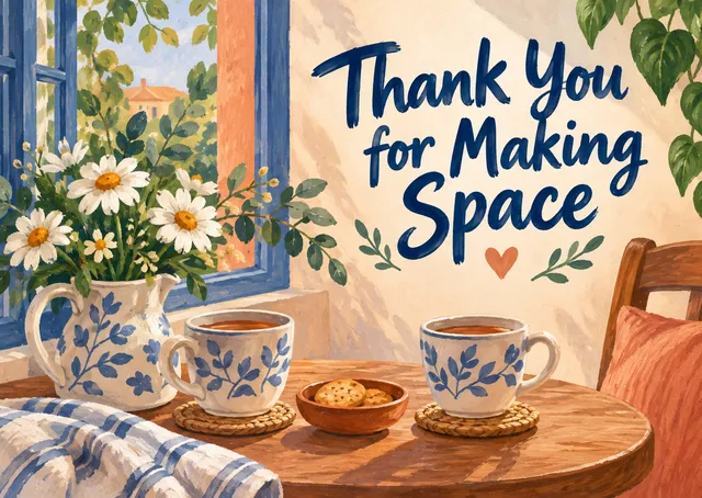 A gratitude note for a friend who made room, time, or attention when it mattered most.