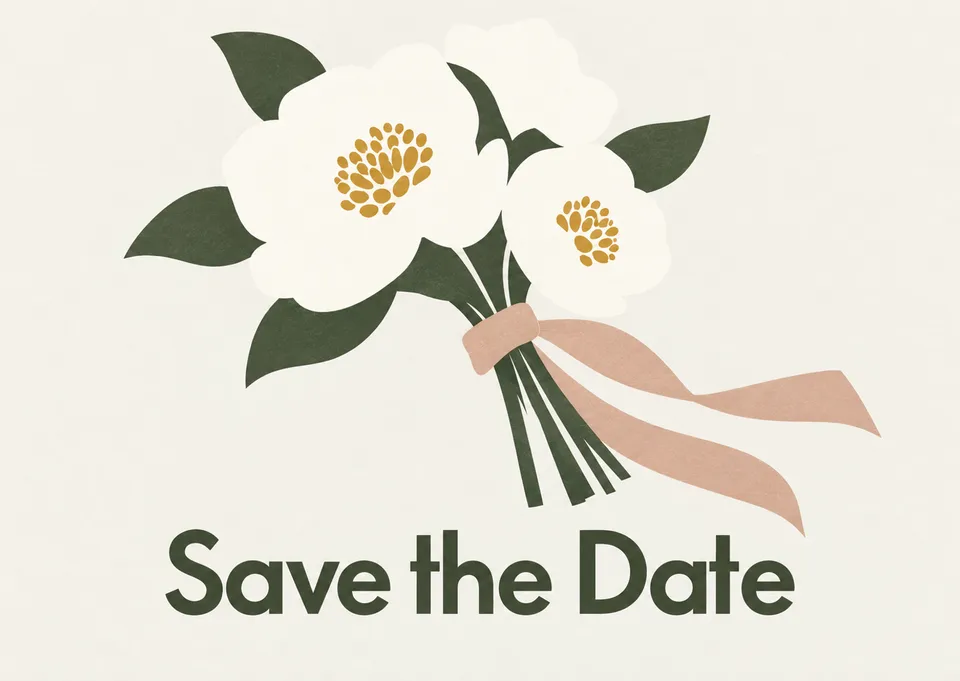 A classic, elegant save-the-date announcement for wedding guests who appreciate timeless design.