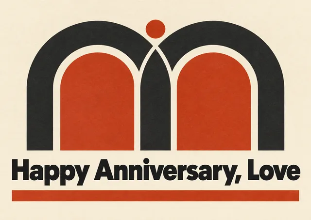 A classic wedding anniversary card for anyone you want to celebrate with—sweet, elegant, and timeless. Perfect for couples who want to say “love” in one simple message.