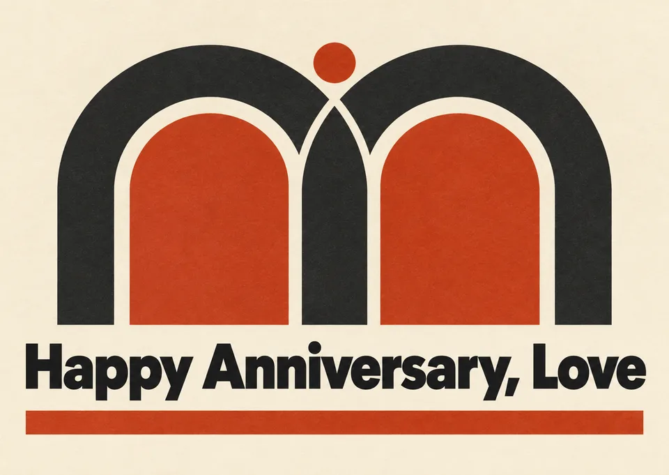 A classic wedding anniversary card for anyone you want to celebrate with—sweet, elegant, and timeless. Perfect for couples who want to say “love” in one simple message.