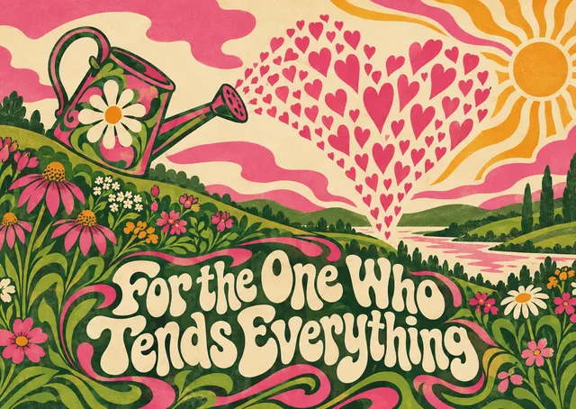 A tender Mother's Day card that uses a watering can's pour shaped like a heart to symbolise love and care. Perfect for anyone you cherish.