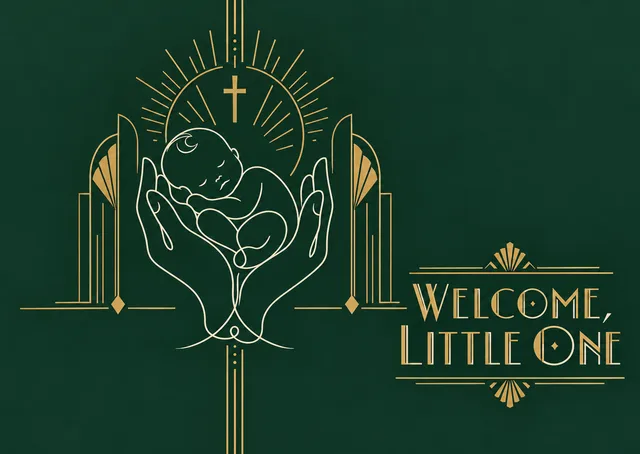 Eine ruhige, aufrichtige Taufkarte für ein Baby. Das wunderschön zurückhaltende Design feiert seinen besonderen Tag.