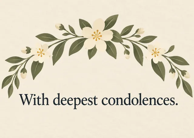 A classic sympathy card for your partner after a loss. Timeless and gentle, with a restrained, elegant message in few words.