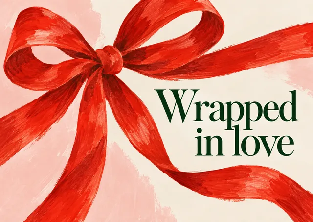 A warm card for the Christmas season: Wrapped in Love.