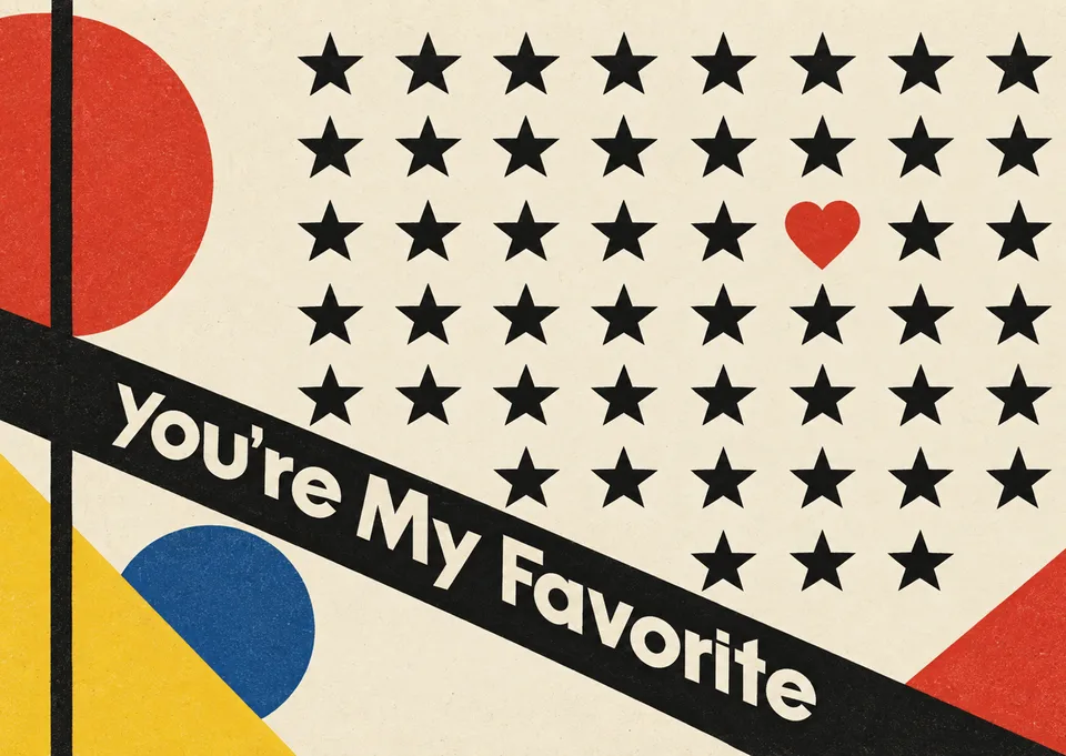A sophisticated Valentine's card for a dear friend, featuring a bold, graphic grid that highlights exactly who means the most.