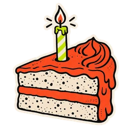 Birthday cake sticker example
