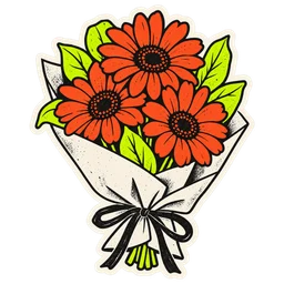 Bouquet sticker example