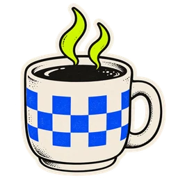 Coffee cup sticker example